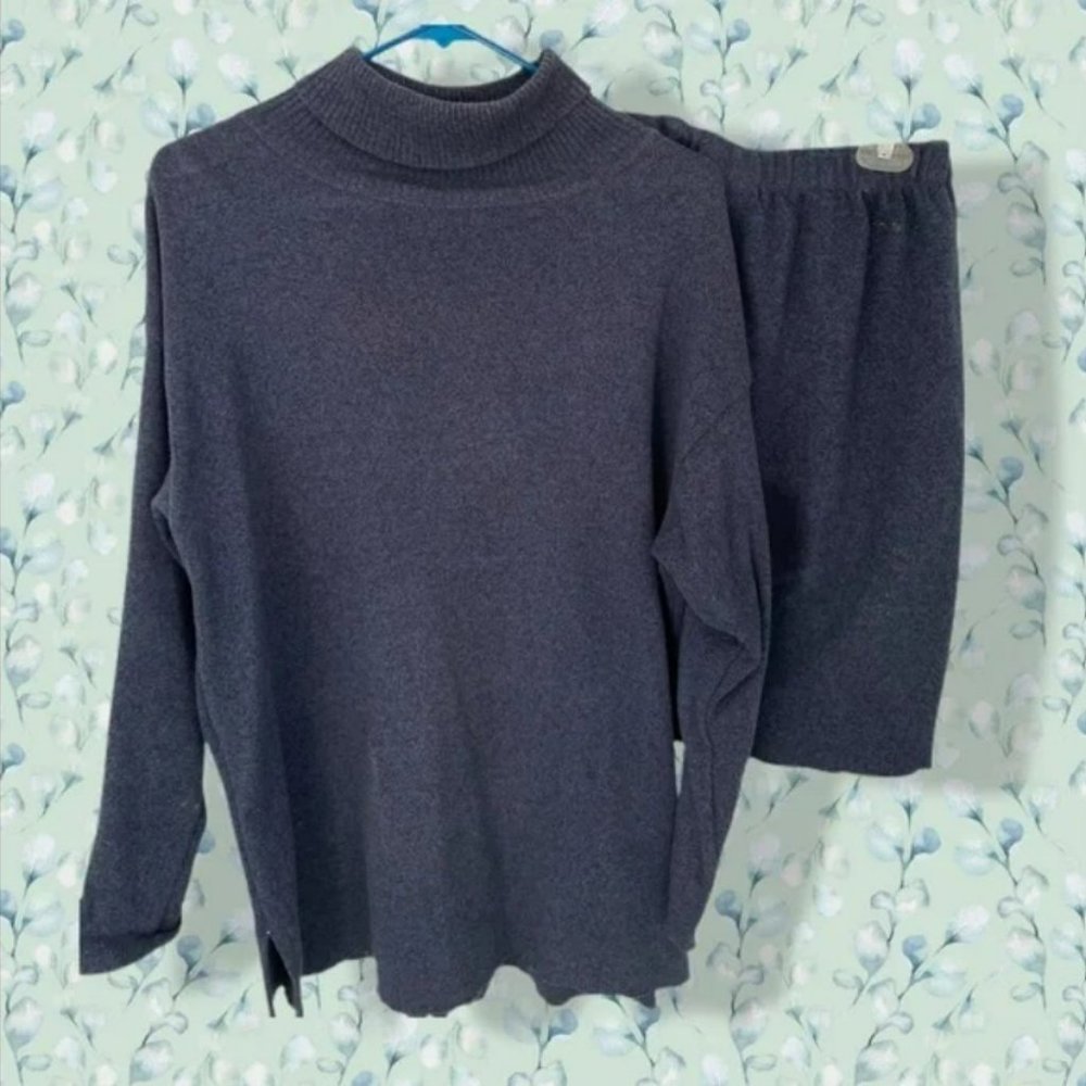 Knit Turtleneck Sweater and Skirt Set